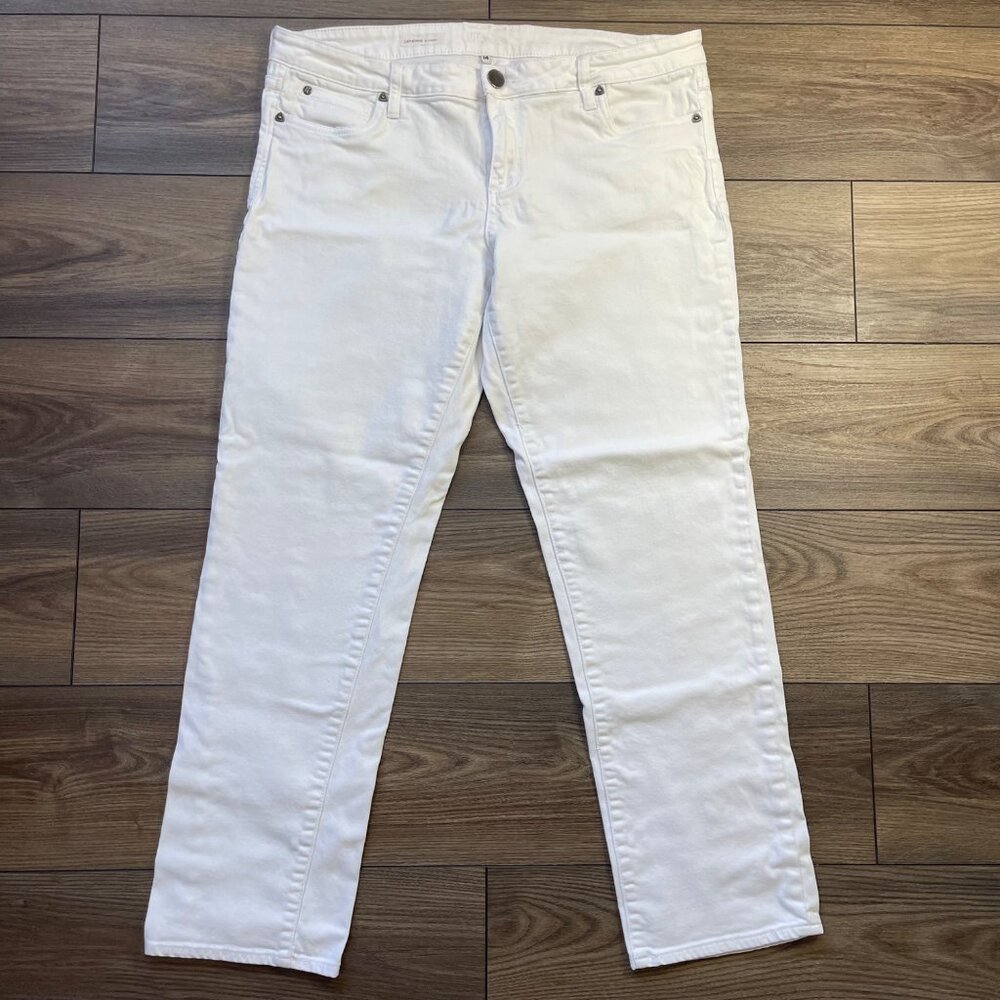 Kut From The Kloth Catherine Boyfriend Jeans Women's Size 14 White Cotton Denim‎